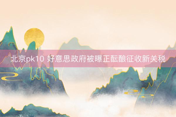 北京pk10 好意思政府被曝正酝酿征收新关税