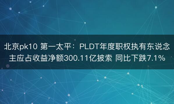北京pk10 第一太平：PLDT年度职权执有东说念主应占收益净额300.11亿披索 同比下跌7.1%